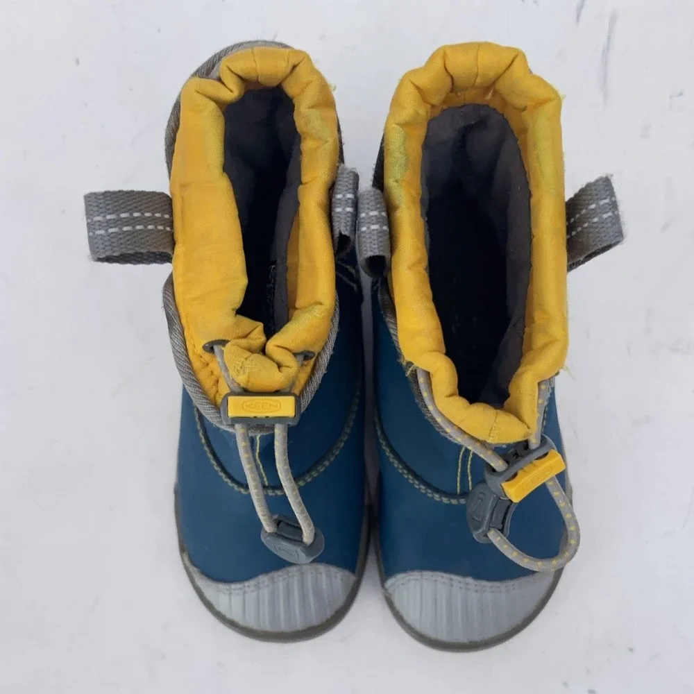 Keen Encanto 365 Blue Waterproof Rain Boots Kids Size 8 Blue Yellow 1014404